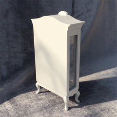 1:12 Scale White Curved-Top Display Cabinet for Dollhouse