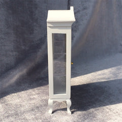 1:12 Scale White Curved-Top Display Cabinet for Dollhouse